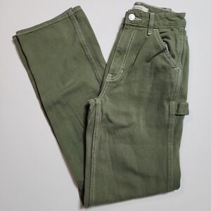 PacSun 90’s BF Carpenter Pants Women’s Size 23 Olive Green Utility Workwear